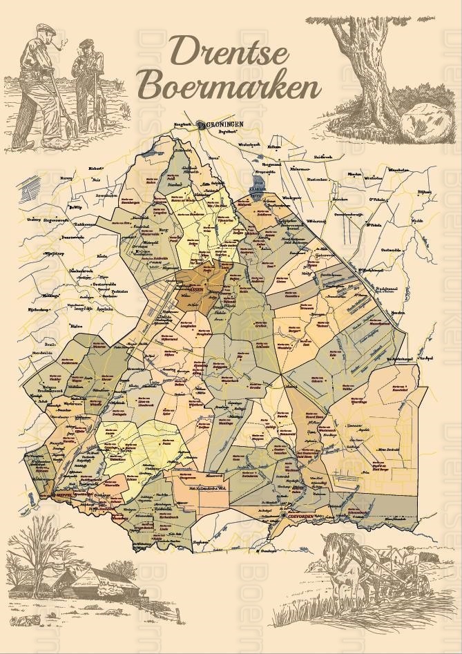 boermarken kaart Drenthe 1880
